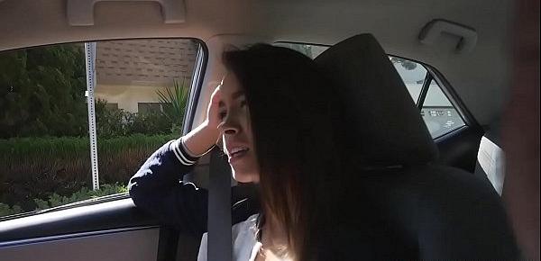  Stepsister Charity Crawford giving her stepbro a head inside the car until her boyfriend caught her